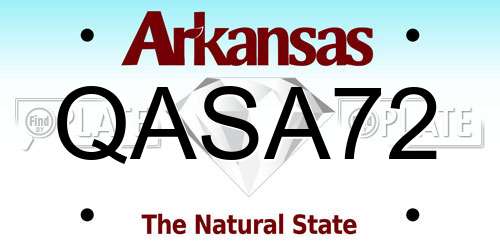 QASA72 Arkansas License Plate
