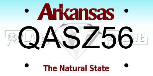 QASZ56 Arkansas License Plate