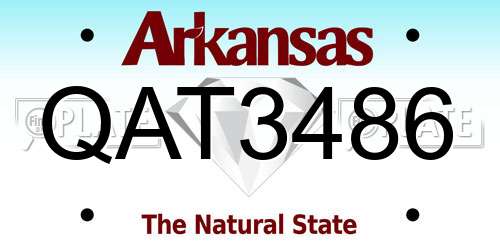 QAT3486 Arkansas License Plate