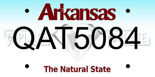 QAT5084 Arkansas License Plate