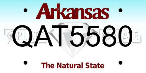 QAT5580 Arkansas License Plate