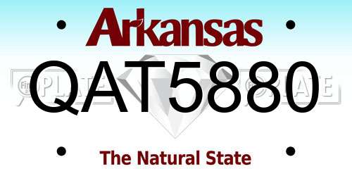 QAT5880 Arkansas License Plate