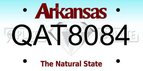 QAT8084 Arkansas License Plate
