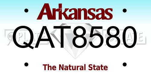 QAT8580 Arkansas License Plate