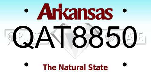 QAT8850 Arkansas License Plate