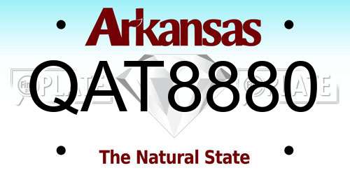 QAT8880 Arkansas License Plate