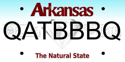 QATBBBQ Arkansas License Plate