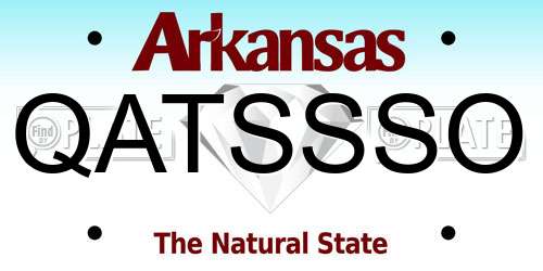 QATSSSO Arkansas License Plate