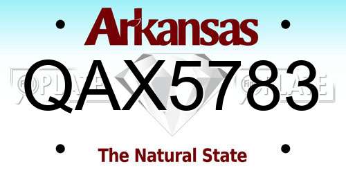 QAX5783 Arkansas License Plate