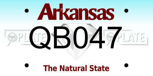QB047 Arkansas License Plate