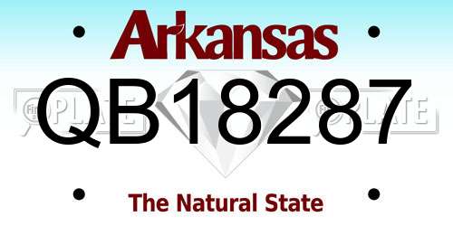 QB18287 Arkansas License Plate