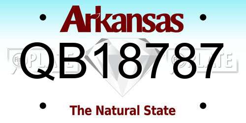 QB18787 Arkansas License Plate