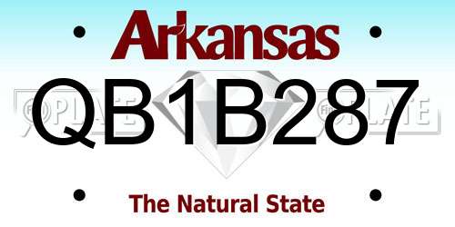 QB1B287 Arkansas License Plate