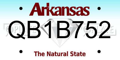 QB1B752 Arkansas License Plate