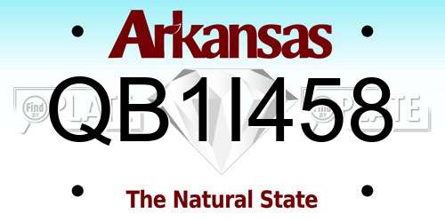 QB1I458 Arkansas License Plate