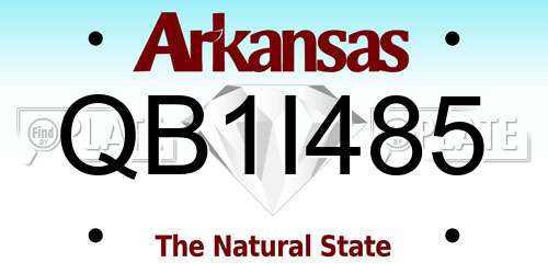 QB1I485 Arkansas License Plate