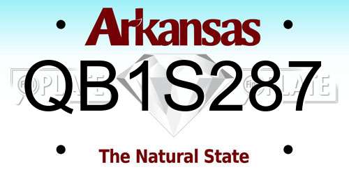 QB1S287 Arkansas License Plate