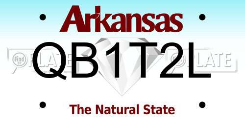 QB1T2L Arkansas License Plate