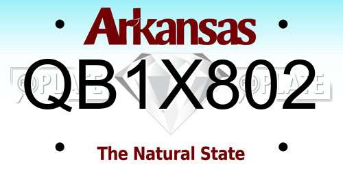 QB1X802 Arkansas License Plate