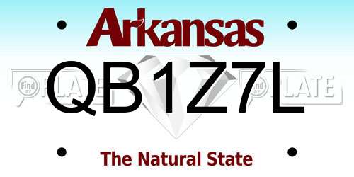 QB1Z7L Arkansas License Plate