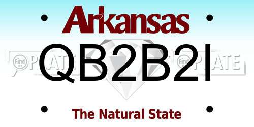 QB2B2I Arkansas License Plate