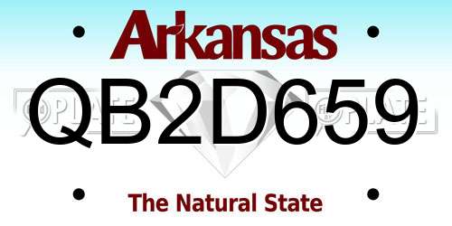 QB2D659 Arkansas License Plate
