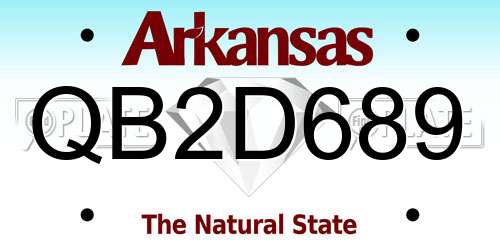 QB2D689 Arkansas License Plate
