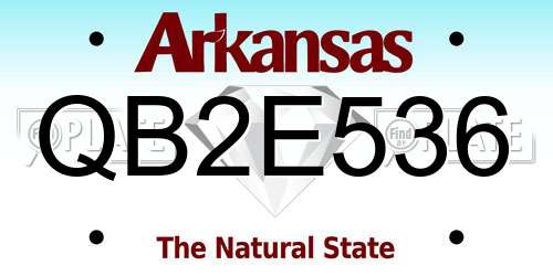 QB2E536 Arkansas License Plate