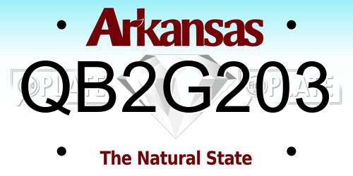QB2G203 Arkansas License Plate