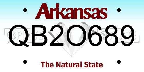 QB2O689 Arkansas License Plate