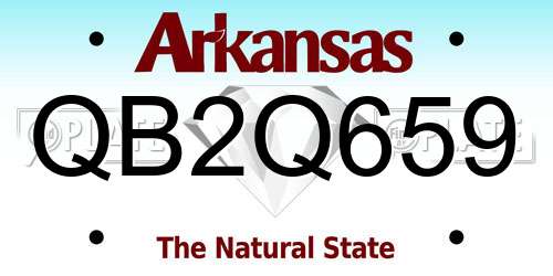 QB2Q659 Arkansas License Plate