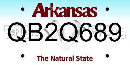 QB2Q689 Arkansas License Plate