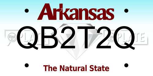 QB2T2Q Arkansas License Plate