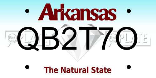 QB2T7O Arkansas License Plate