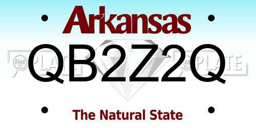 QB2Z2Q Arkansas License Plate