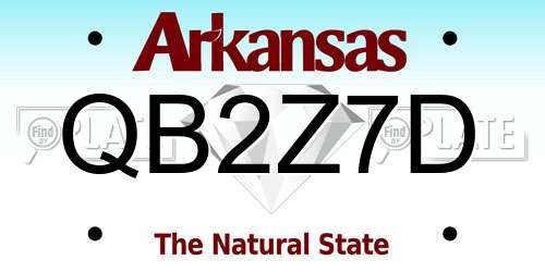 QB2Z7D Arkansas License Plate