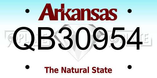 QB30954 Arkansas License Plate