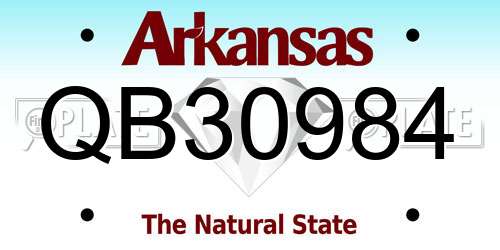 QB30984 Arkansas License Plate