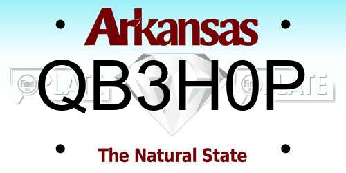 QB3H0P Arkansas License Plate