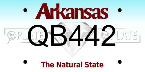 QB442 Arkansas License Plate