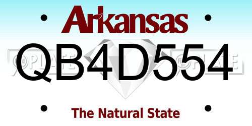 QB4D554 Arkansas License Plate