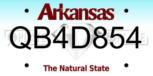 QB4D854 Arkansas License Plate