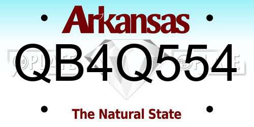 QB4Q554 Arkansas License Plate