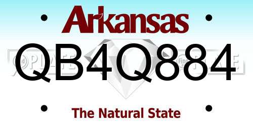 QB4Q884 Arkansas License Plate