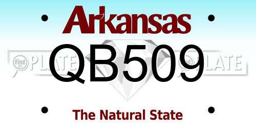 QB509 Arkansas License Plate