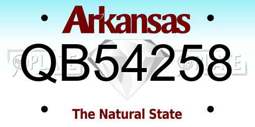 QB54258 Arkansas License Plate