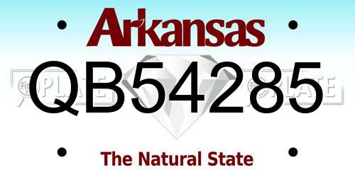 QB54285 Arkansas License Plate