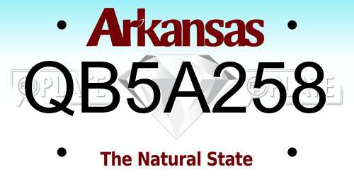 QB5A258 Arkansas License Plate