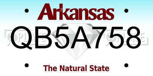 QB5A758 Arkansas License Plate