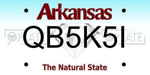 QB5K5I Arkansas License Plate